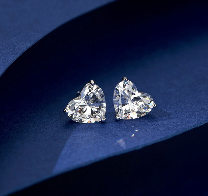 Stunning Heart Cut Sona Simulated Diamond 4PC Jewelry Set In Sterling Silver