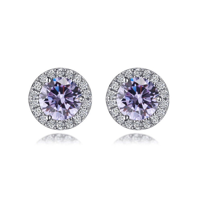 0.8Ct Birthstone Stud Earrings In Sterling Silver