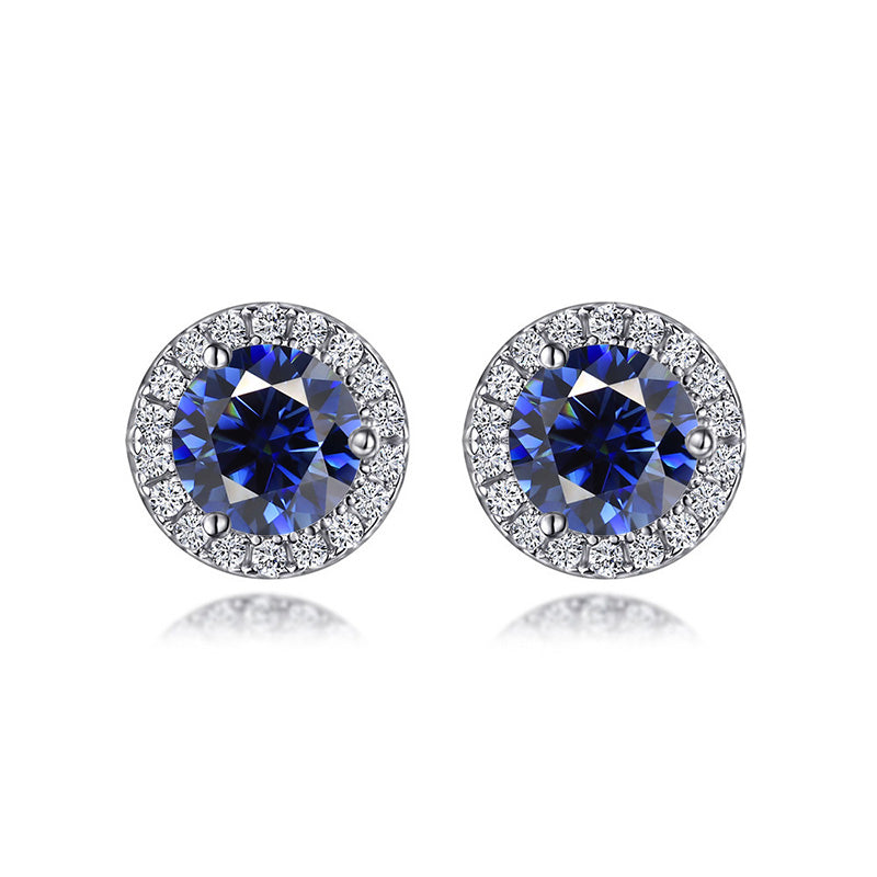 0.8Ct Birthstone Stud Earrings In Sterling Silver