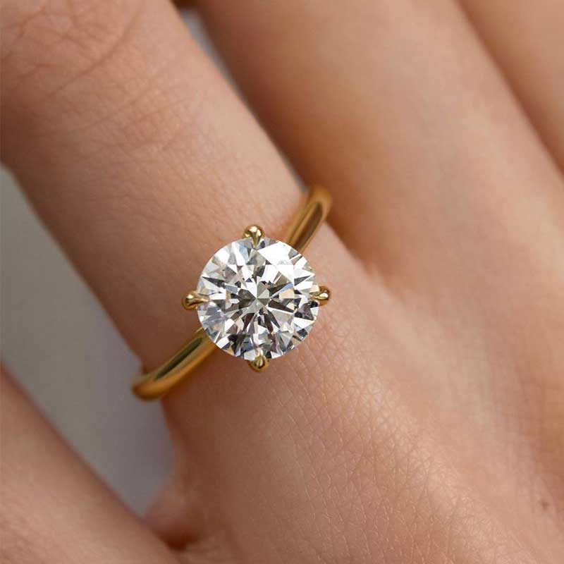 Ahabobo Moissanite 2.0 Carat Round Cut Promise Ring