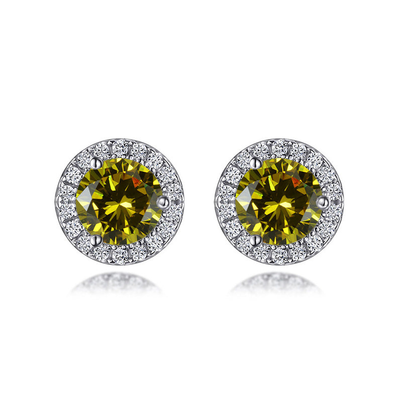 0.8Ct Birthstone Stud Earrings In Sterling Silver