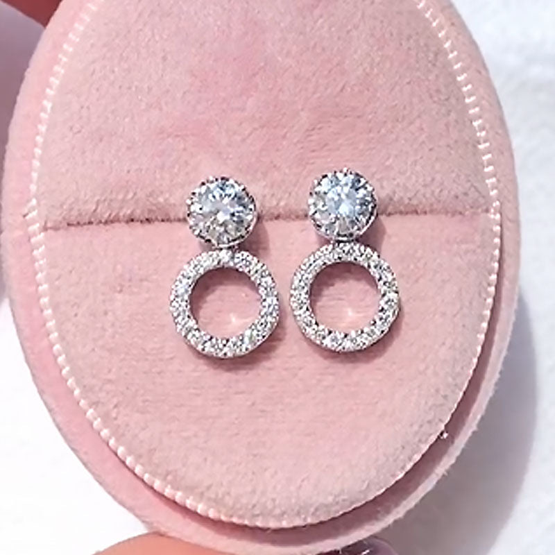 1.2Ct Dainty Round Cut Women's Earrings In Sterling Silver
