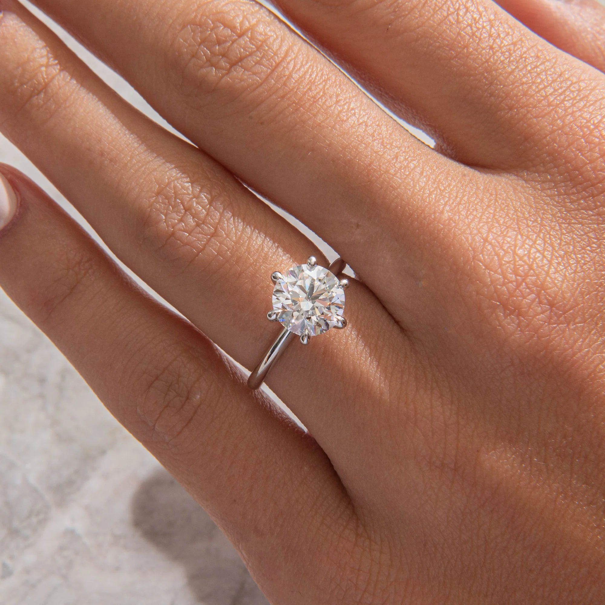 Ahabobo 2.0 Carat Moissanite 6 Prong Round Cut Promise Ring