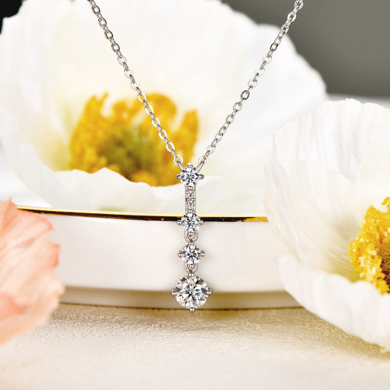 Round Cut Moissanite Pendant Necklace