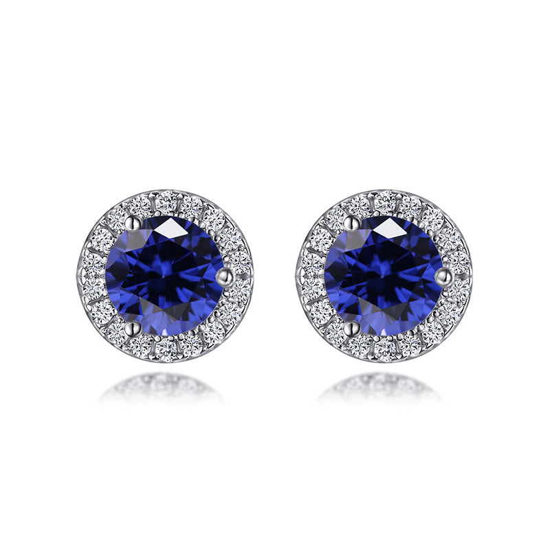 0.8Ct Birthstone Stud Earrings In Sterling Silver