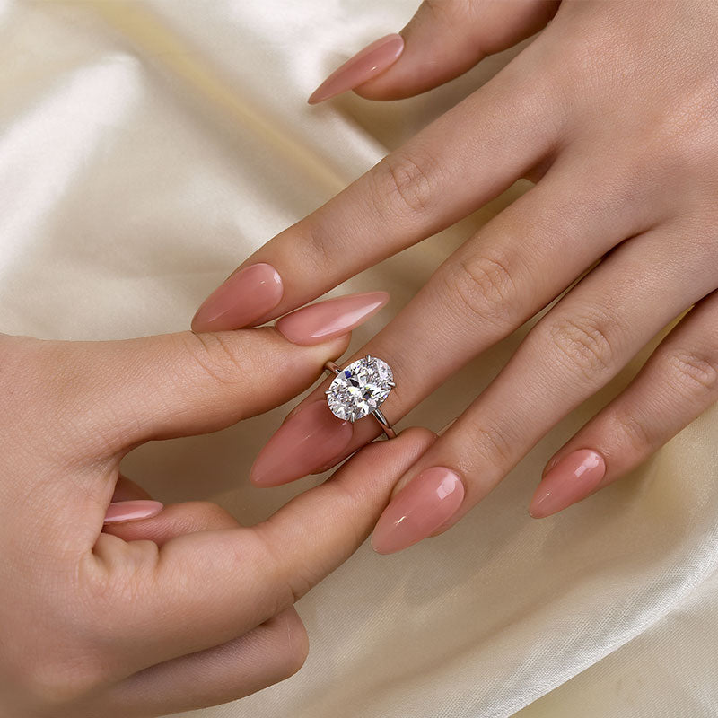 Exclusive Oval Cut Engagement Ring In Sterling Silver