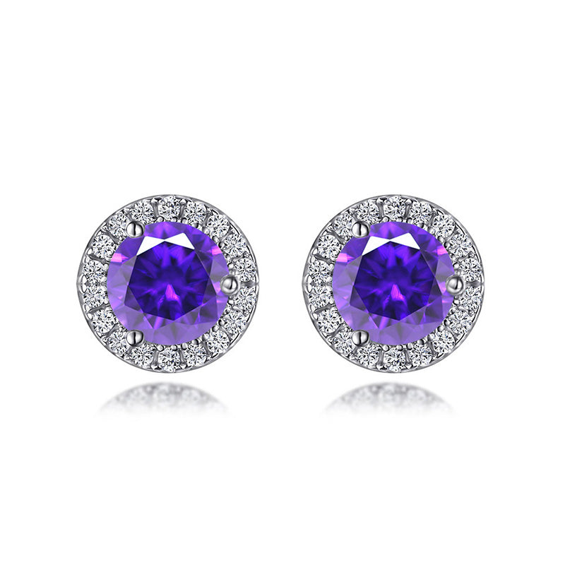 0.8Ct Birthstone Stud Earrings In Sterling Silver