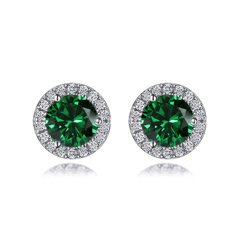 0.8Ct Birthstone Stud Earrings In Sterling Silver