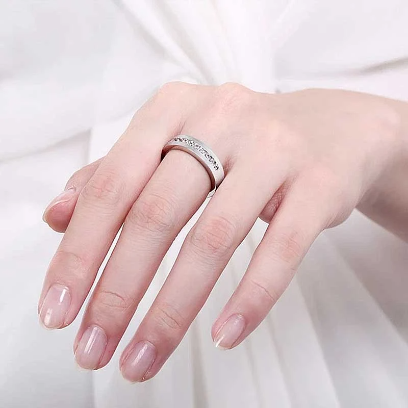 Classic Round Cut White Sapphire Men's Wide Wedding Band In Sterling Silver