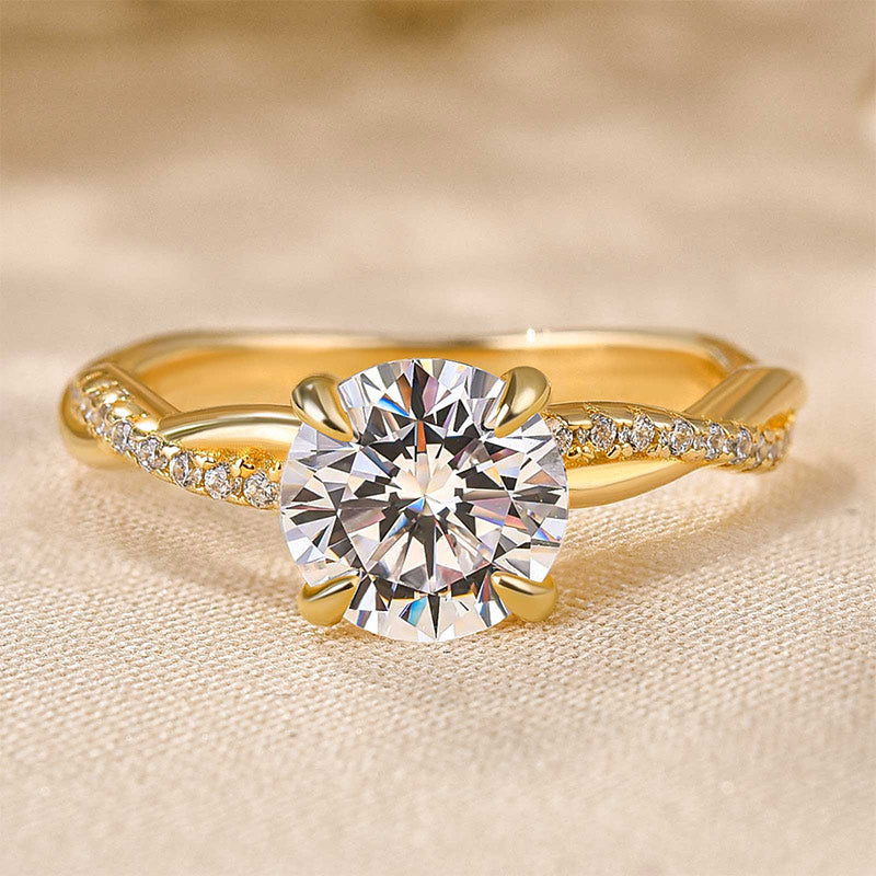 Twist 1.25 Carat Round Cut Promise Ring For Her In Sterling Silver