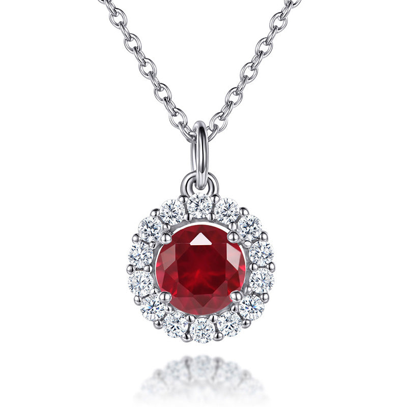 Classic Sterling Silver Birthstone Necklace for Mom