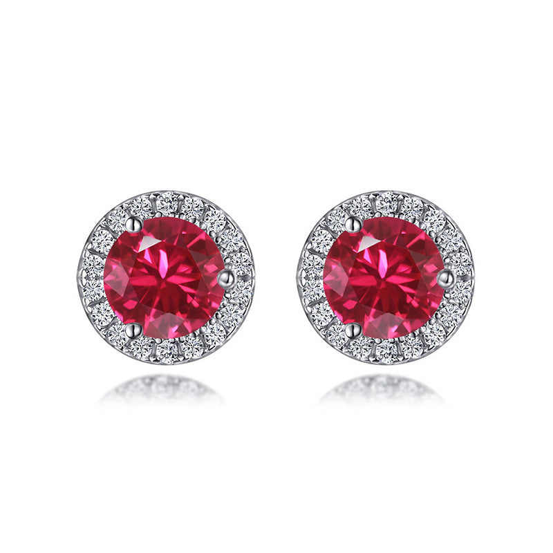 0.8Ct Birthstone Stud Earrings In Sterling Silver