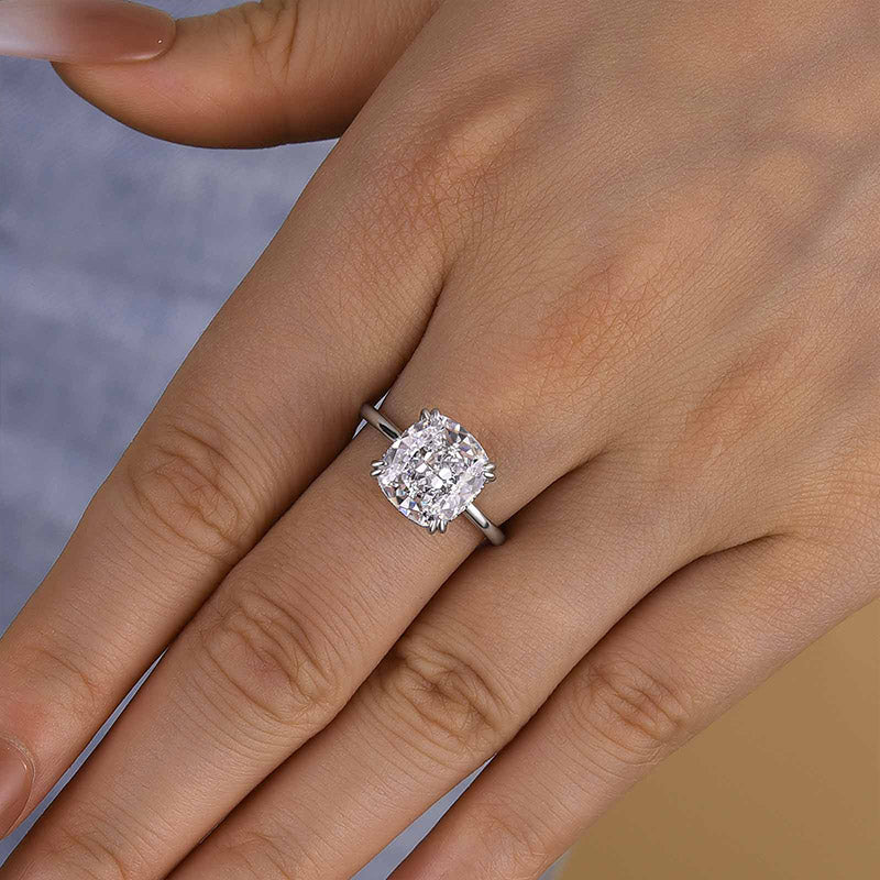 Ahabobo Stunning Cushion Cut Engagement Ring In Sterling Silver