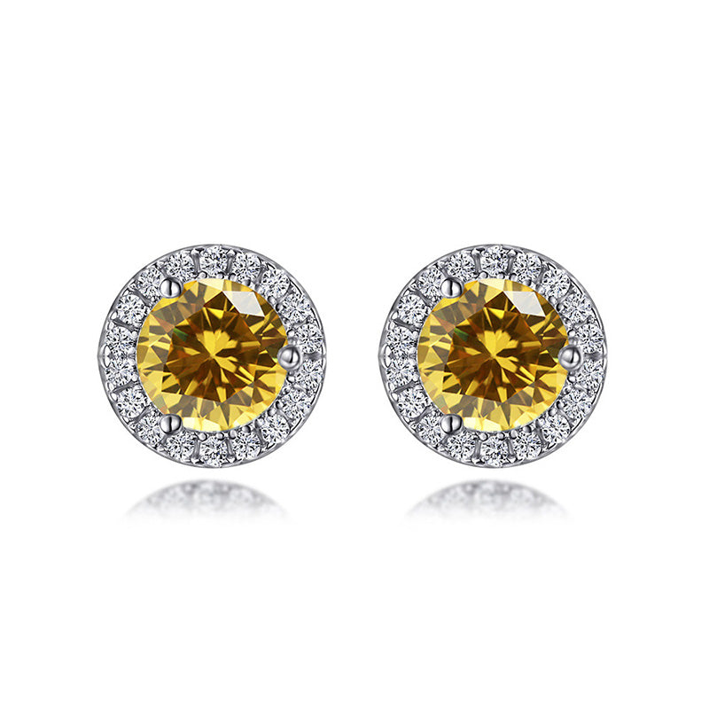 0.8Ct Birthstone Stud Earrings In Sterling Silver