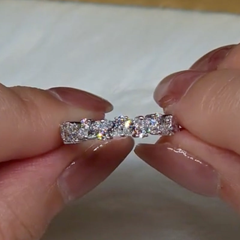 Ahabobo 4.5 Carat Radiant Cut Wedding Ring Set With Marquise Cut & Round Cut Wedding Band