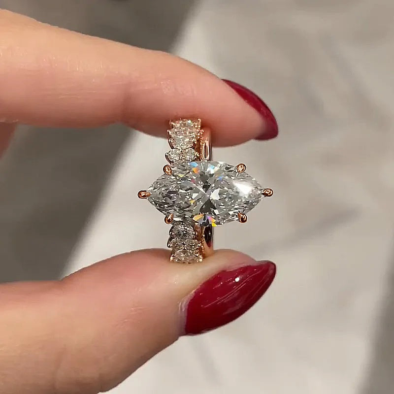 Ahabobo Special 4.0Ct Marquise Cut Wedding Set