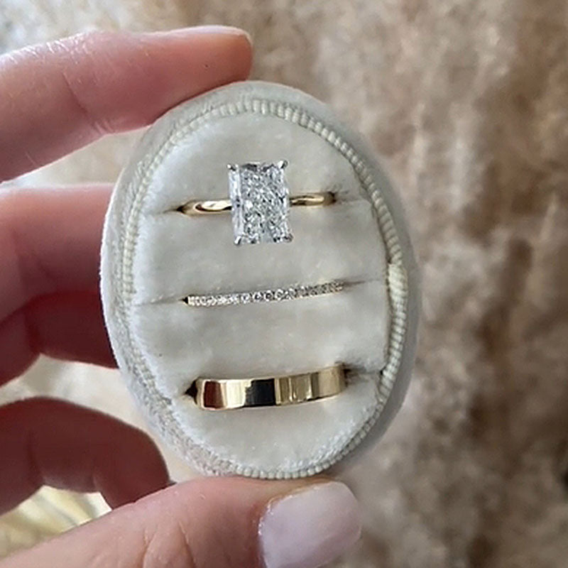 Ahabobo Classic 4.5Ct Radiant Cut 3PC Wedding Set