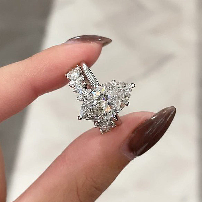Ahabobo Special 4.0Ct Marquise Cut Wedding Set