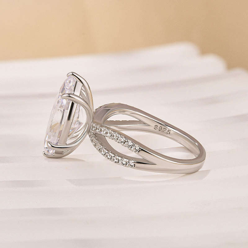 Unique 4.0Ct Marquise Cut Twist Travel Ring Engagement Ring