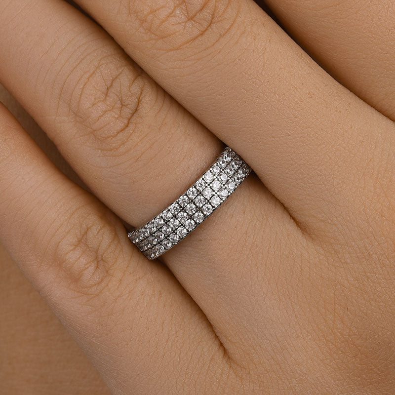 Luxury Pave Eternity Wedding Band For Women