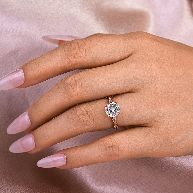 Ahabobo Twist 2.0 Carat Round Cut Engagement Ring For Her In Sterling Silver