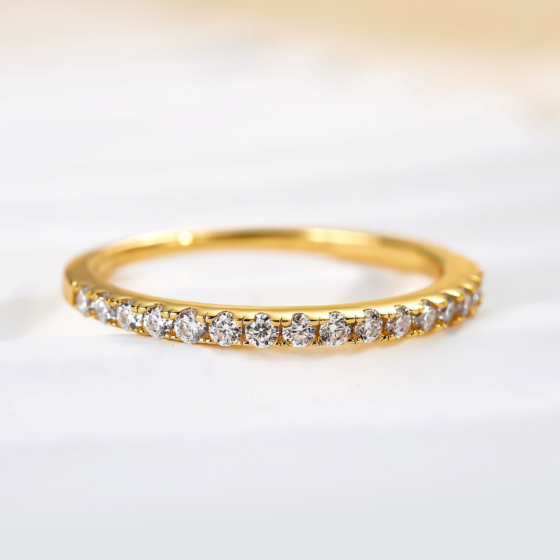Maxine Moissanite Half Eternity Thin Women's Wedding Band