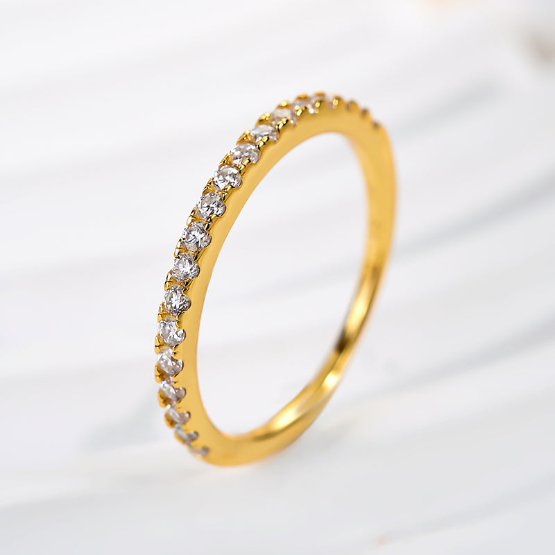 Maxine Moissanite Half Eternity Thin Women's Wedding Band