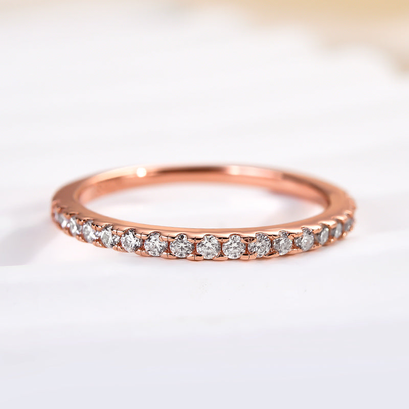 Maxine Moissanite Half Eternity Thin Women's Wedding Band
