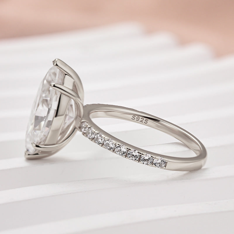 Ahabobo Moissanite 4.0 Ct Marquise Cut Engagement Ring For Women