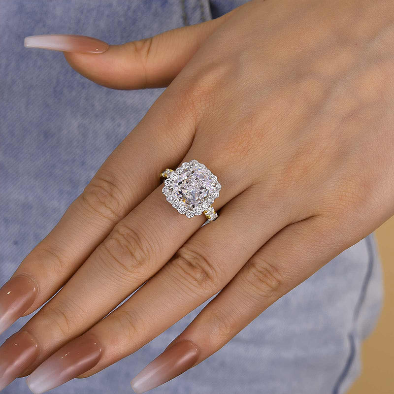Maxine Two-Tone 6.0Ct Cushion Cut Engagement Ring
