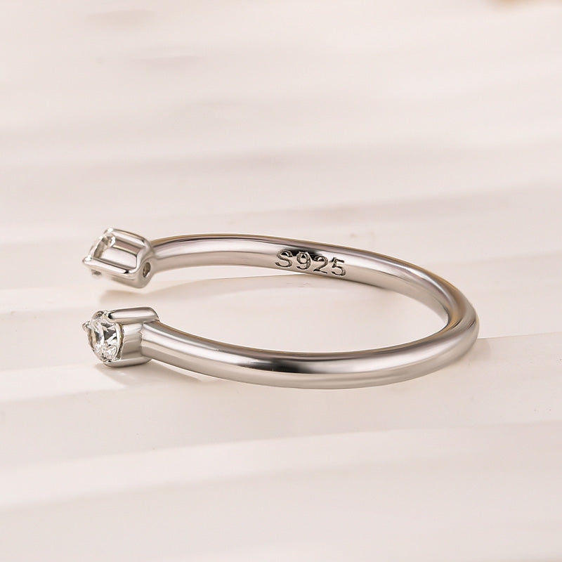 Open Wedding Band In Sterling Silver