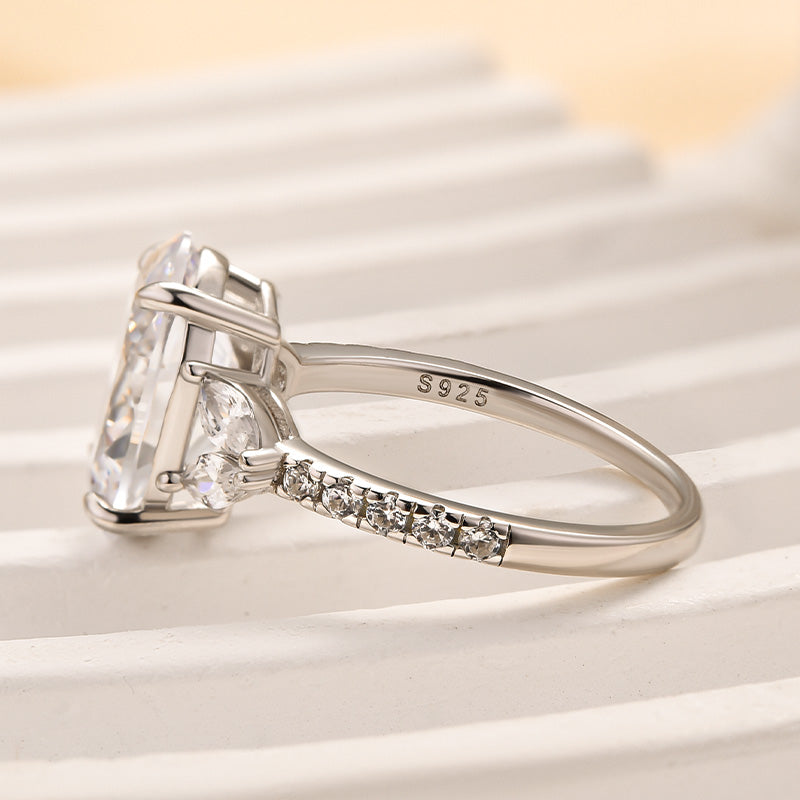 Ahabobo 4.0 CT Oval and Angled Marquise Five Stone Engagement Ring