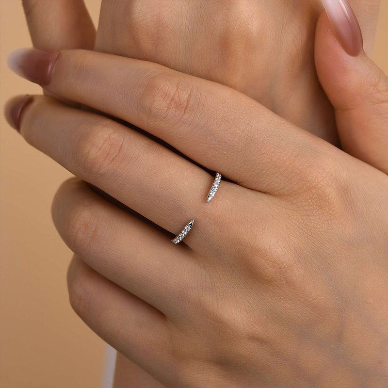 Ahabobo Unique Yellow Gold Open Wedding Band In Sterling Silver