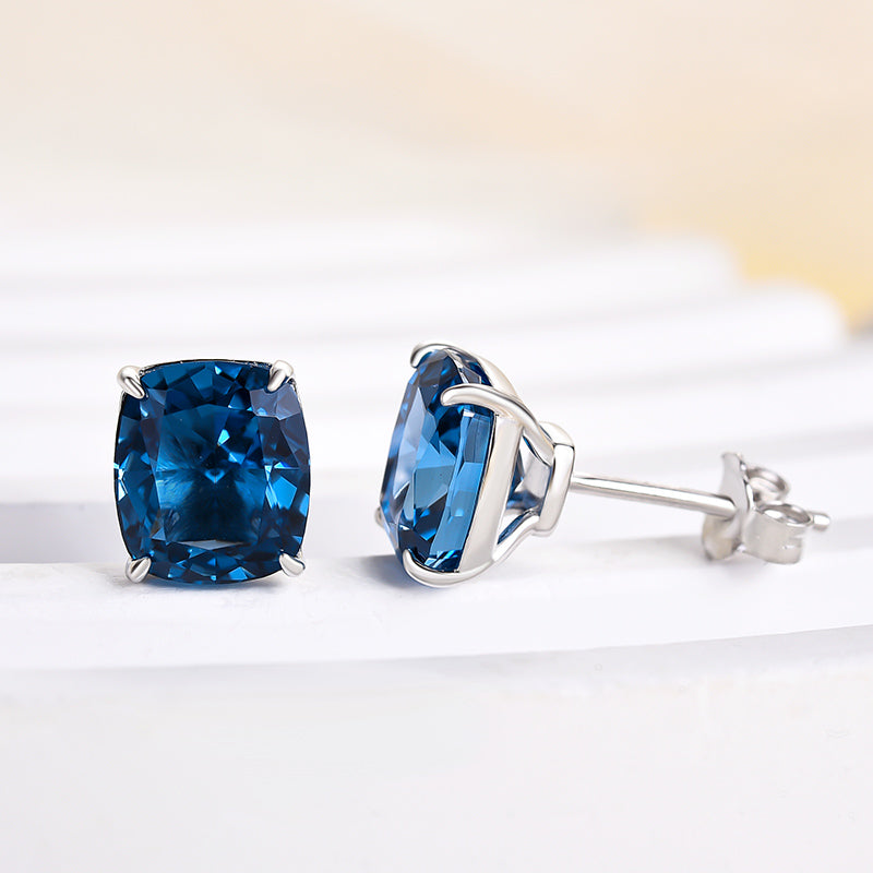 2.0Ct Noble Cushion Cut Montana Blue Sapphire Earrings
