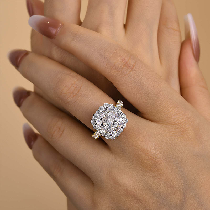 Maxine Two-Tone 6.0Ct Cushion Cut Engagement Ring