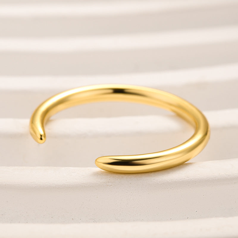 Ahabobo Classic Yellow Gold Open Wedding Band In Sterling Silver