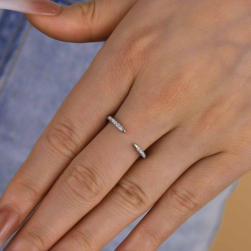 Ahabobo Unique Yellow Gold Open Wedding Band In Sterling Silver