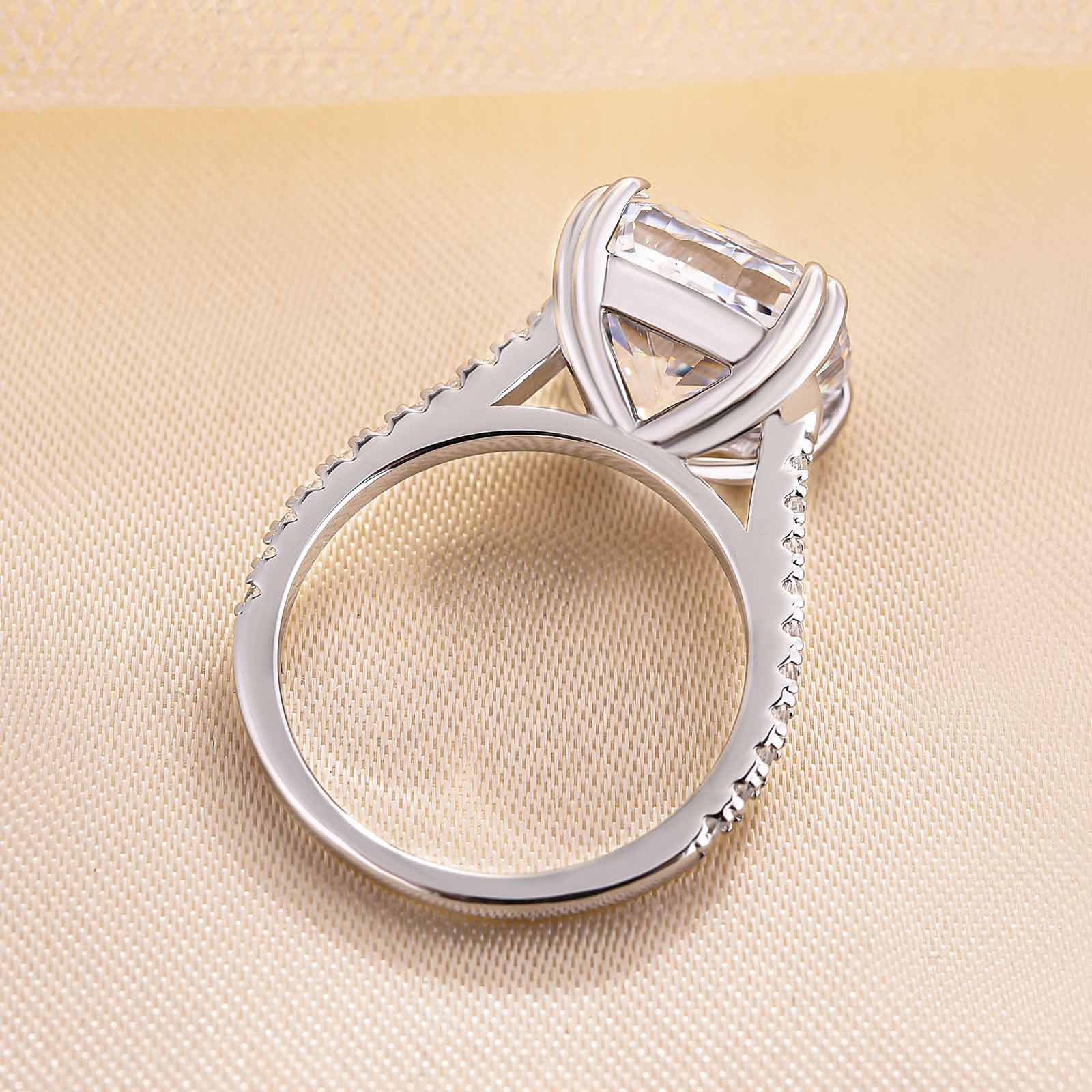 Stunning Cushion Cut Women's Engagement Ring In Sterling Silver