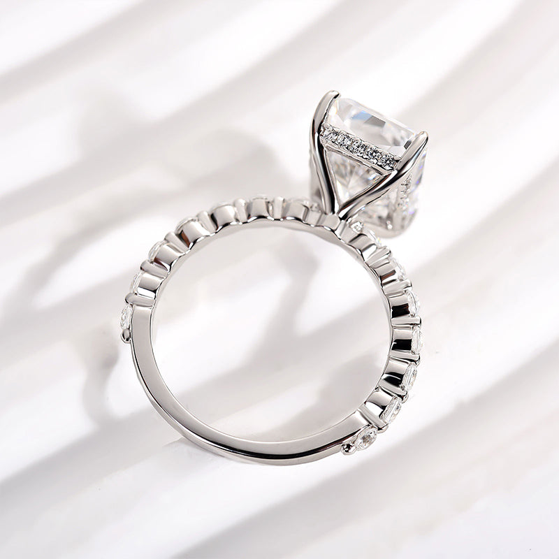 Ahabobo Elegant Radiant Cut Simulated Diamond Engagement Ring