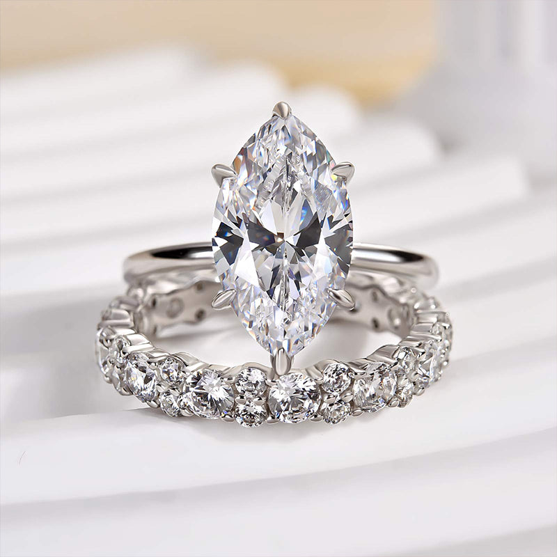 Ahabobo Special 4.0Ct Marquise Cut Wedding Set