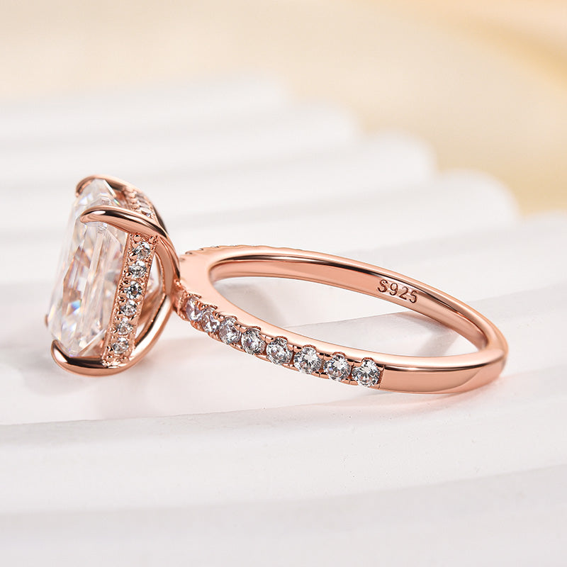 Ahabobo Moissanite 3.5 Carat Radiant Cut Engagement Ring In Sterling Silver