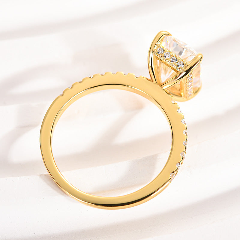 Ahabobo Moissanite 3.5 Carat Radiant Cut Engagement Ring In Sterling Silver