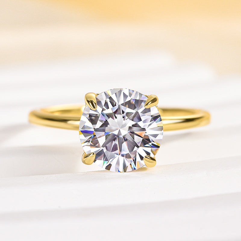 Ahabobo Moissanite 2.0 Carat Round Cut Promise Ring