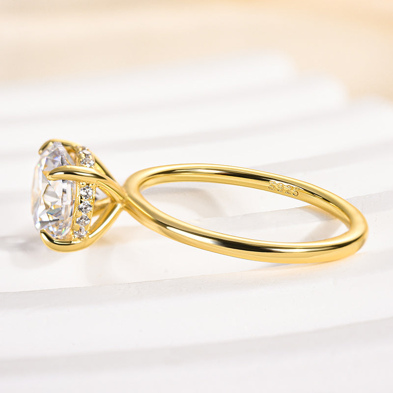 Ahabobo Moissanite 2.0 Carat Round Cut Promise Ring