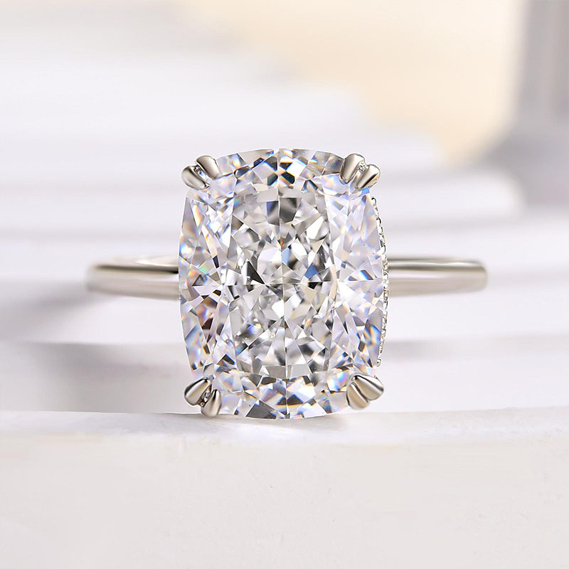 Sparkle7.0Ct Elongated Cushion Cut Engagement Ring