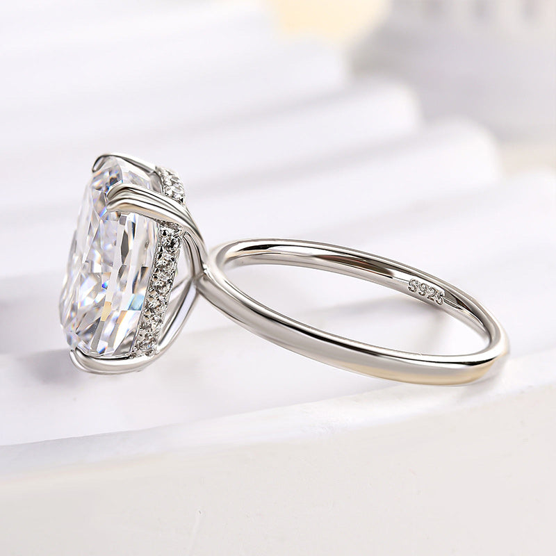 Sparkle7.0Ct Elongated Cushion Cut Engagement Ring