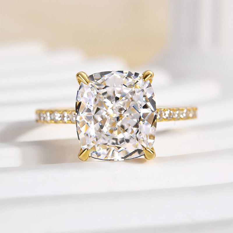 Exclusive Cushion Cut Women's Engagement Ring In Sterling Silver