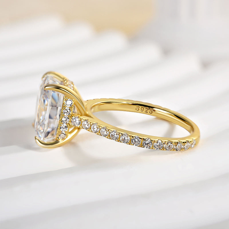 Exclusive Cushion Cut Women's Engagement Ring In Sterling Silver