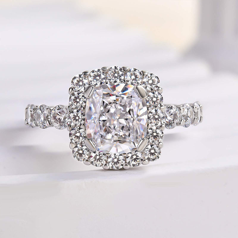 Precious Halo Crushed Ice Cushion Cut Engagement Ring