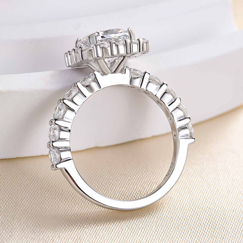 Precious Halo Crushed Ice Cushion Cut Engagement Ring